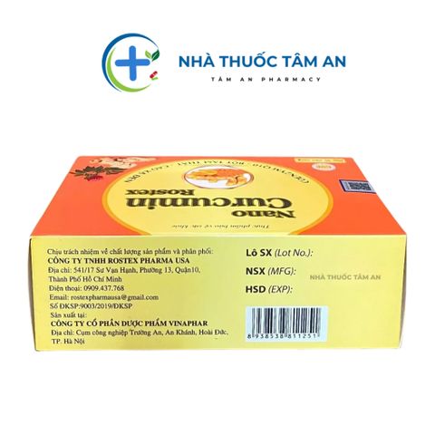 Viên Uống Nghệ Nano Curcumin Rostex - Hỗ Trợ Tiêu Hóa, Giảm Viêm Loét Dạ Dày, Trào Ngược Thực Quản - Hộp 30 Viên