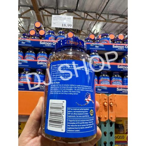 Viên Uống Dầu Cá Hồi Pure Alaska Omega-3 Wild Alaskan Salmon Oil 1000mg - Hỗ Trợ Sức Khỏe Não Bộ & Cải Thiện Da 210 Viên