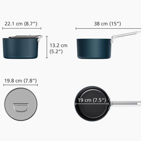 Chảo Xanh Joseph Joseph 45038 19cm - Chảo Bếp Từ Ceramic Có Vung Kính, Đồ Dùng Nhà Bếp Cao Cấp Từ Vương Quốc Anh