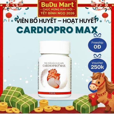 Thực phẩm bảo vệ tim mạch CARDIOPRO MAX - Hỗ trợ hoạt huyết và lưu thông khí huyết, giảm mỡ máu và nguy cơ xơ vữa động mạch