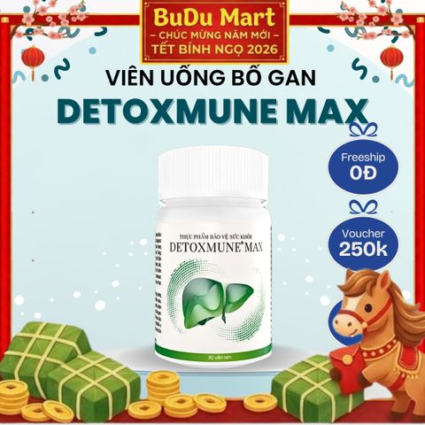 Thực phẩm chức năng bảo vệ gan DETOXMUNE MAX - Giải độc, thanh nhiệt, hỗ trợ chức năng gan, hạn chế tổn thương tế bào gan