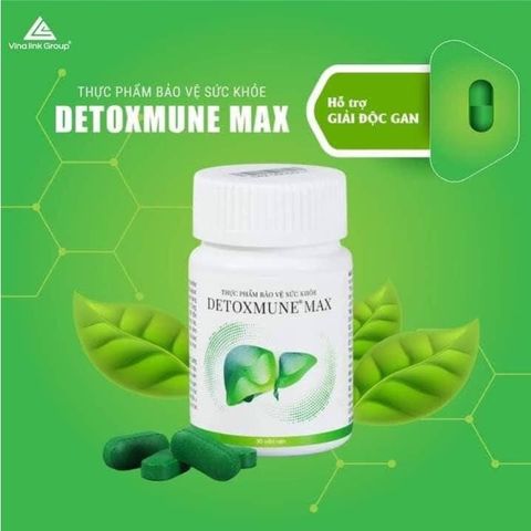 Thực phẩm chức năng bảo vệ gan DETOXMUNE MAX - Giải độc, thanh nhiệt, hỗ trợ chức năng gan, hạn chế tổn thương tế bào gan