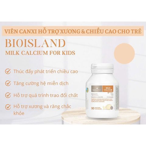 Viên uống hỗ trợ Xương và Chiều Cao cho trẻ Bioiland Úc 90 viên - Tăng chiều cao tự nhiên, bổ sung Canxi và Vitamin D cho trẻ em