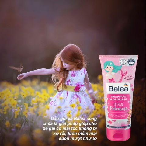 Dầu Gội Xả 2in1 Balea Little Princess Kids Hương Dâu 200ml - Sản Phẩm Chăm Sóc Tóc Cho Bé - An Toàn, Dưỡng Ẩm, Mượt Mà