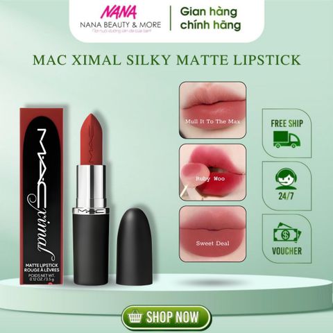 Son Thỏi Lì MAC Ximal Silky Matte Lipstick 3.5gr - Son Matte Dưỡng Ẩm, Bảng Màu Đẹp, Lâu Trôi cho Môi Mềm Mịn