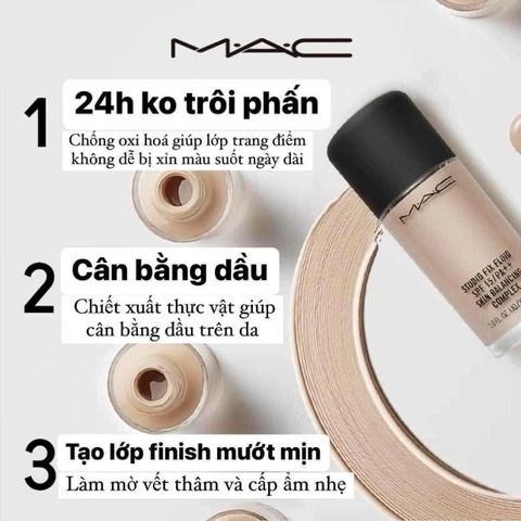 Kem Nền MAC Kiềm Dầu Studio Fix Fluid SPF 15 30ml - Trang Điểm Chuyên Nghiệp, Lâu Trôi, Che Phủ Khuyết Điểm Tốt Nhất