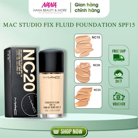 Kem Nền MAC Kiềm Dầu Studio Fix Fluid SPF 15 30ml - Trang Điểm Chuyên Nghiệp, Lâu Trôi, Che Phủ Khuyết Điểm Tốt Nhất