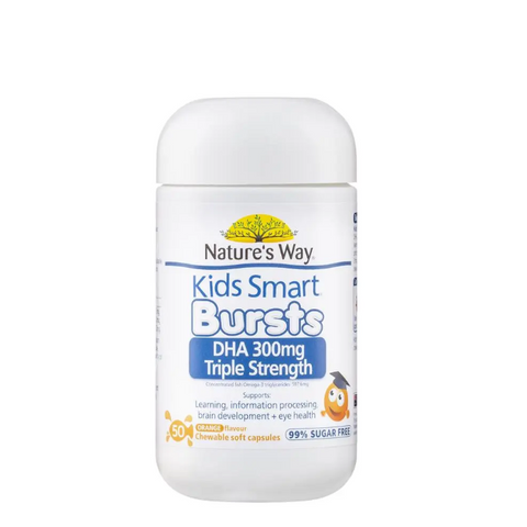 Viên Nhai Kids Smart Bursts DHA 300mg Nature's Way - 50 Viên Bổ Sung DHA Cho Trẻ Em Phát Triển Tốt Từ Úc