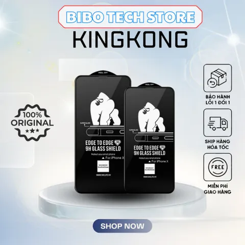 Kính Cường Lực KingKong Xịn Full Màn cho iPhone X/XS đến 17 Pro Max - Siêu Cứng, Bảo Vệ Màn Hình, Chống Vỡ và Xước, Giao Hàng Nhanh