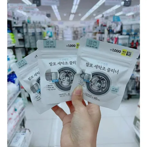 Viên Vệ Sinh Lồng Giặt Daiso Hàn Quốc - Túi 10 Viên Khử Mùi, Kháng Khuẩn, Làm Sạch Máy Giặt Hiệu Quả