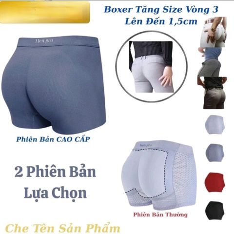 Quần Boxer Nam Độn Mông Cao Cấp - Chất Liệu Nylon Co Giãn Tăng Vòng 3 - Thiết Kế Sang Trọng, Thể Thao, Thoải Mái
