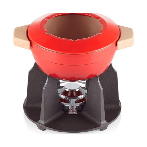 Bộ Nồi Lẩu Điện LeCreuset Fondue 2L Kirsche - Màu Đỏ Chất Liệu Gang Chống Dính, Dùng Để Nấu Ăn An Toàn và Tiện Lợi