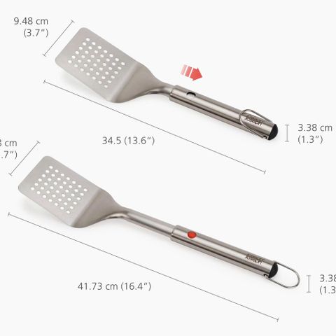 Xẻng Nướng Thịt BBQ Joseph Joseph 2000009 GrillOut - Dụng Cụ Bằng Thép Không Gỉ, Có Tay Cầm Thu Gọn, Dễ Dàng Vệ Sinh