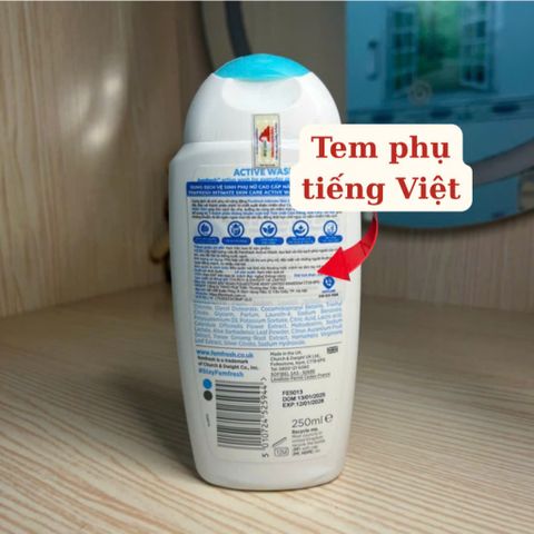 Femfresh Active Wash 250ml - Dung dịch vệ sinh phụ nữ nhập khẩu chính ngạch, an toàn và phù hợp cho hoạt động năng động