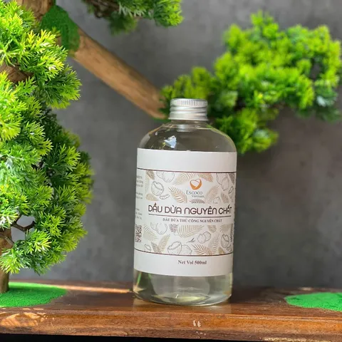 Dầu Dừa Thủ Công Escoco 100ml/250ml/500ml - Dưỡng Ẩm Da, Tóc Mềm Mượt, Tẩy Trang Tự Nhiên, An Toàn Cho Da Nhạy Cảm
