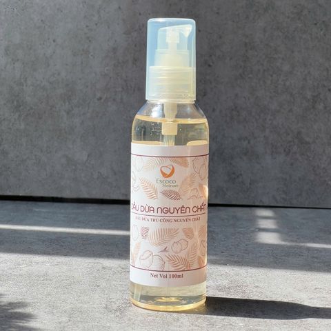Dầu Dừa Thủ Công Escoco 100ml/250ml/500ml - Dưỡng Ẩm Da, Tóc Mềm Mượt, Tẩy Trang Tự Nhiên, An Toàn Cho Da Nhạy Cảm