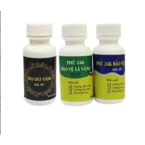 Combo Keo Dán Lá Vàng Gốc PU 30ml - Bảo Vệ Kim Loại, Gỗ, Nhựa, Đá, Thủy Tinh, Gốm Sứ - Keo Dán Dát Vàng Chất Lượng Cao