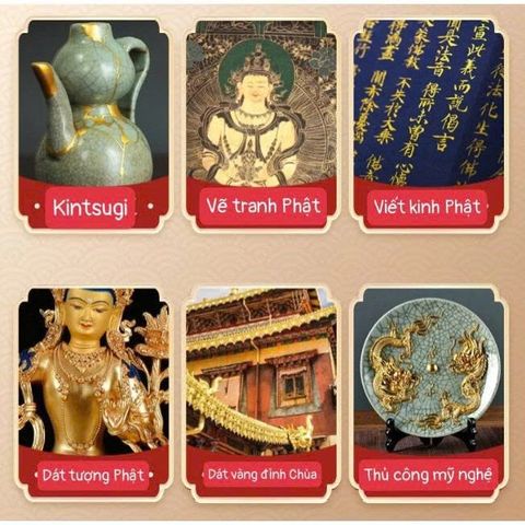 Viên nén vàng 24K dát tượng và tranh vẽ - Bộ dụng cụ nghệ thuật Kintsugi hoàn hảo cho sáng tạo và trang trí