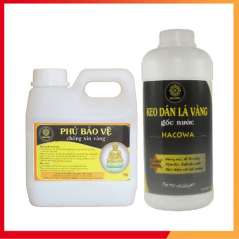 Cặp Keo Phủ Gốc Nước 1kg - Đính Vàng Chất Liệu Thấm Hút, Bảo Vệ Chống Xỉn Vàng, Keo Bám Dính Tốt, Dụng Cụ Thủ Công Nghệ Sáng Tạo