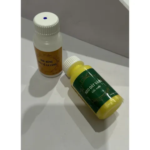 Combo Dát Vàng 24K - 50 Lá Vàng, Keo Gốc Nước, Phủ Bảo Vệ, Chổi Dụng Cụ - Dùng Cho Dừa, Bưởi, Dưa Hấu
