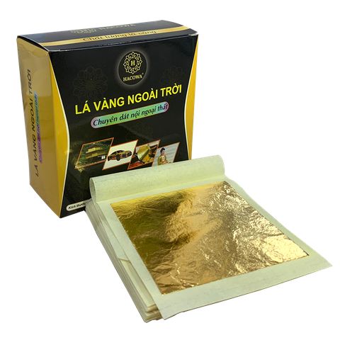 Combo 100 Lá Vàng Ngoài Trời 9x9cm - Phụ Kiện Dát Vàng Bền Đẹp Chống Thời Tiết Cho Nội Thất Và Ngoại Thất