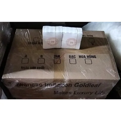 Lá vàng 24K công nghiệp TQ - 30000 lá cho trang trí nội thất, dát vàng bàn ghế, tượng Phật, đồ thờ - Sang trọng, dễ sử dụng.