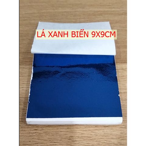 Gói 50 Lá Vàng Xanh Nước Biển (9x9cm) - Chuyên Dát Vàng Trang Trí Đồ Nội Thất Sang Trọng, Đẳng Cấp