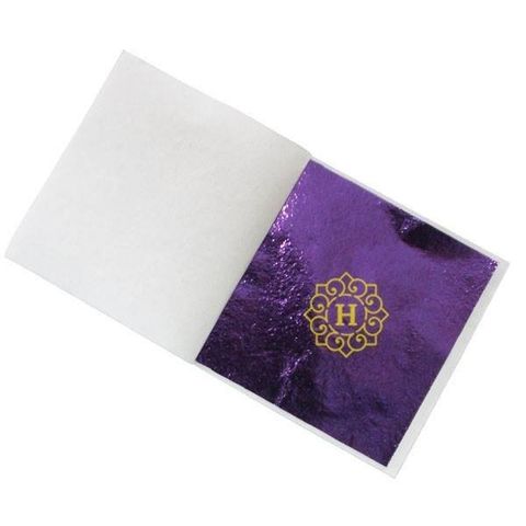 50 Lá Vàng Màu Tím Đậm 9x9cm - Lá Dát Vàng Cao Cấp Nhập Khẩu cho Nghệ Thuật Trang Trí Nội Thất
