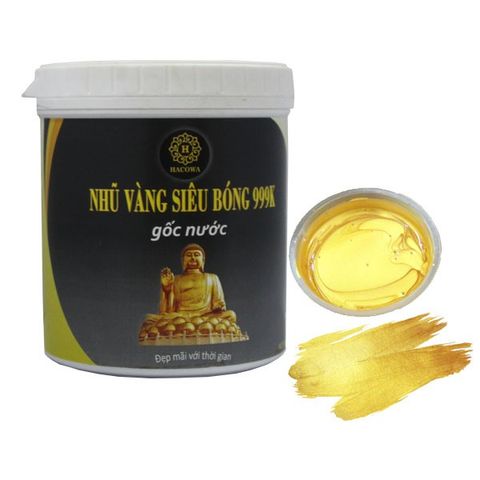 Nhũ Vàng Siêu Bóng 999K Gốc Nước 1KG - An Toàn Không Mùi, Độ Bền Cao, Phù Hợp Vẽ Nhiều Vật Liệu, Hỗ Trợ Sơn Tượng Phật