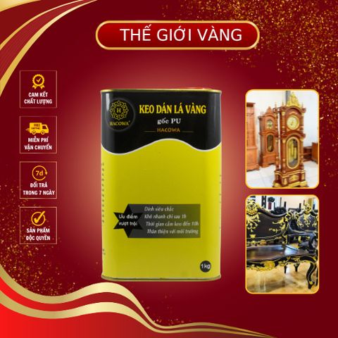 Keo Dán Lá Vàng Gốc PU Nhanh 1KG - Chất Keo Dát Vàng Cho Gỗ, Thủy Tinh, Đá Và Composite, Độ Bám Dính Tốt, Khô Nhanh, Bóng Đẹp