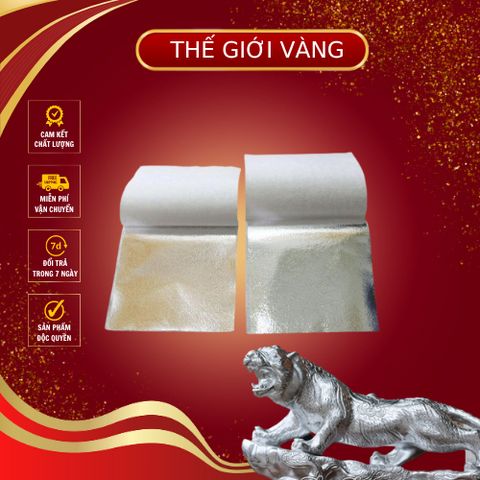 Lá Dát Bạc Hacowa - Bộ 500 Lá Dát Bạc Chất Lượng Cao 9x9cm - Trang Trí Nội Thất Sang Trọng và Đẳng Cấp