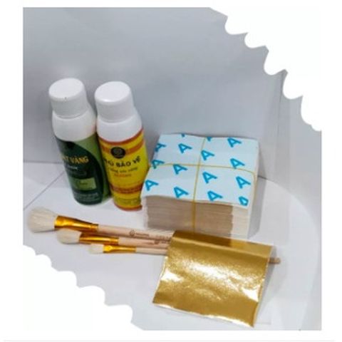 Combo Dát Vàng Dừa 500 Lá Vàng Nhật Siêu Bóng Đẹp - Bộ Dụng Cụ Trang Trí Hoa Quả và Nghệ Thuật Thủ Công