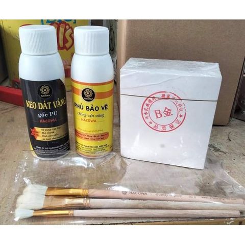 Combo Dát Vàng Tiết Kiệm - Bộ Dụng Cụ Đầy Đủ Để Dát Vàng Trên Thạch Cao, Giấy, Đồ Thủy Sinh, Tượng Phật