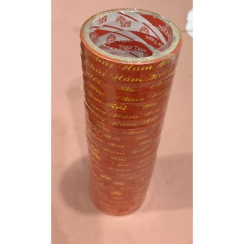 Băng Keo Chúc Mừng Năm Mới Đỏ 12cm - Dùng Trang Trí Quà Tết, Gói Sản Phẩm, Thông Điệp Chúc Mừng Xuân 2024