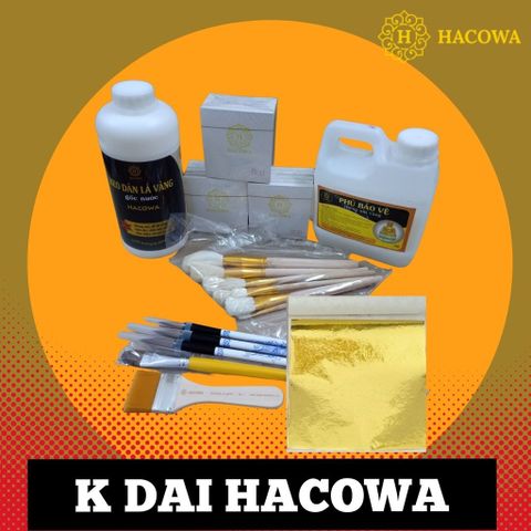 Bộ công cụ dát vàng 6 món cho người khởi nghiệp - Gồm quỳ vàng, keo, bút vẽ và chổi dọn dẹp tiện dụng
