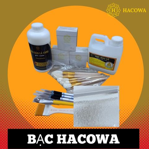 Bộ công cụ dát vàng 6 món cho người khởi nghiệp - Gồm quỳ vàng, keo, bút vẽ và chổi dọn dẹp tiện dụng
