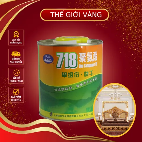Keo Gốc PU 718 Dát Vàng - Keo Tiện Ích Chuyên Dùng Cho Kim Loại, Gỗ, Nhựa, Đá - Độ Bám Dính Cao và Dễ Sử Dụng