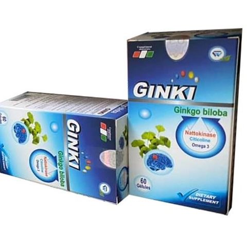 Viên Uống GINKI Ginkgo Biloba - Hỗ Trợ Hoạt Huyết Dưỡng Não, Cải Thiện Tuần Hoàn, Giảm Đau Đầu (Hộp 60 Viên)
