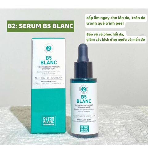 Serum B5 Detox Blanc - Serum Dưỡng Trắng, Cấp Ẩm và Phục Hồi Da Chất Lượng Cao, Giúp Làm Mịn và Se Khít Lỗ Chân Lông