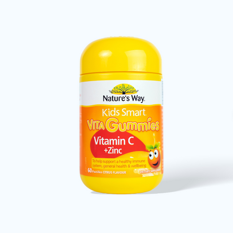 Kẹo Dẻo Kids Smart Vita Gummies Vitamin C + Zinc 60 Viên - Bổ Sung Vitamin và Khoáng Chất Hỗ Trợ Sức Đề Kháng Trẻ Em từ Nature's Way