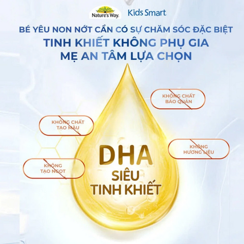 DHA Nhỏ Giọt Kids Smart Drops 20ml - Bổ Sung DHA Cho Trẻ Nhỏ - Dễ Dùng, Pha Sữa, Cháo - Thương Hiệu Nature’s Way Úc