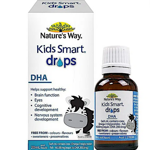 DHA Nhỏ Giọt Kids Smart Drops 20ml - Bổ Sung DHA Cho Trẻ Nhỏ - Dễ Dùng, Pha Sữa, Cháo - Thương Hiệu Nature’s Way Úc