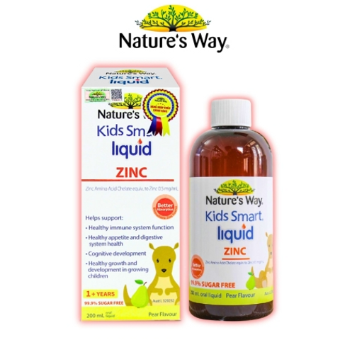 Siro Nature’s Way Kids Smart Liquid Zinc 100ml - Bổ sung kẽm dễ uống cho trẻ, hỗ trợ phát triển và cải thiện khẩu phần dinh dưỡng.