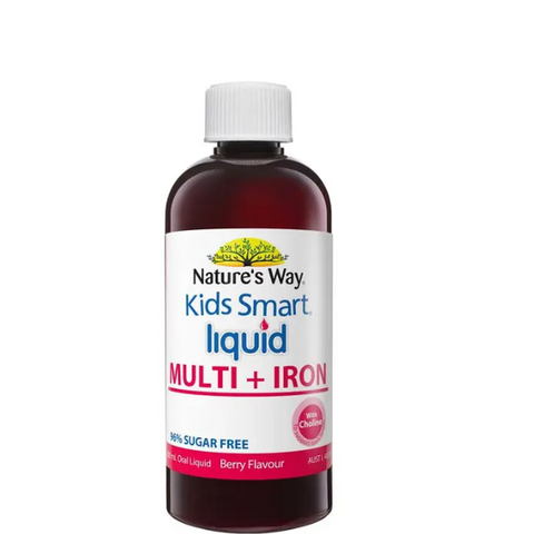 Siro Kids Smart Liquid Multi + Iron Nature's Way 200ml - Bổ Sung Vitamin Tổng Hợp và Sắt Dễ Uống Cho Trẻ Em Từ Úc