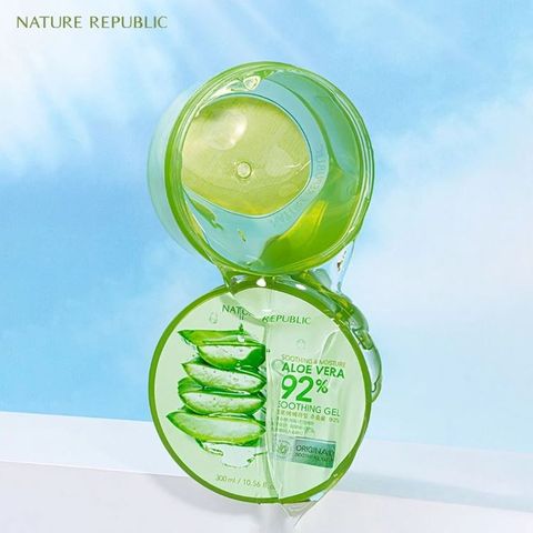 Gel Dưỡng Ẩm Nature Republic Aloe Vera 92% - Giải Pháp Dưỡng Ẩm Từ Thiên Nhiên 300ml cho Da Mịn Màng, Tươi Trẻ