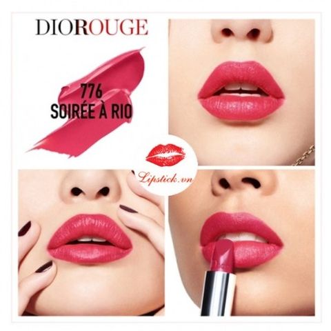 Son Dior Rouge 776 Soiree A Rio - Son Môi Hồng Đỏ Chính Hãng, Sang Trọng, Chất Lượng Cao, Phù Hợp Mọi Loại Da
