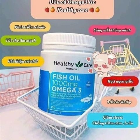Dầu Cá Healthy Care Fish Oil 1000Mg Omega-3 400 Viên - Tăng Cường Sức Khỏe Tim Mạch và Não Bộ, Bổ Sung Dinh Dưỡng Từ Úc