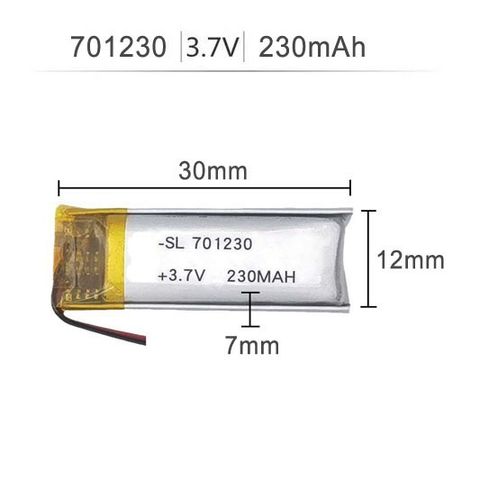 Pin Lipo Polymer 701230 3.7V 230mAh với Mạch Bảo Vệ - Phụ Kiện Thiết Bị Điện Tử Chất Lượng Cao