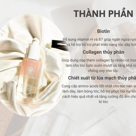 Tinh Dầu Dưỡng Tóc Biotin Collagen Serum 60ml - Phục Hồi Tóc Hư Tổn, Dưỡng Ẩm Mềm Mượt, Chống Khô Xơ