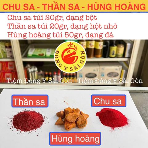 Bộ Phong Thủy Chu Sa, Thần Sa, Hùng Hoàng - Tinh Chất Thờ Cúng Giúp Tăng Tài Lộc, An Khí Trong Nhà 50g